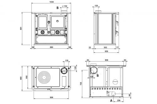Preview: cooking stove Rosa 5.0 Steel from La Nordica